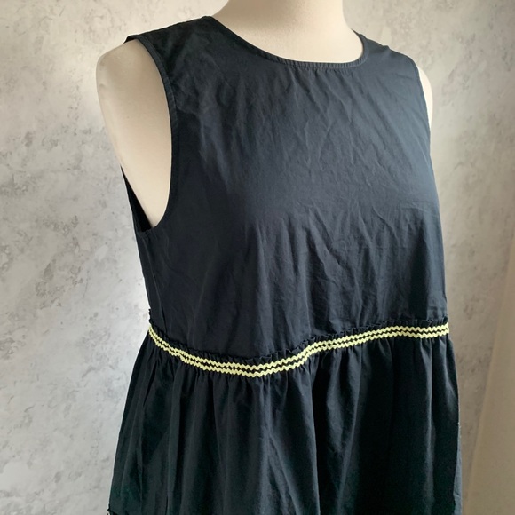 NEW Madewell Rickrack Cattail Tiered Dress Black M - Picture 4 of 10